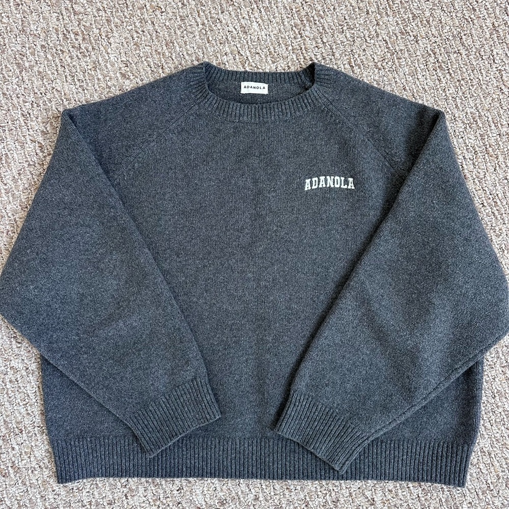 Adanola Charcoal Boucle Sweater - Size L - Picture 3 of 3